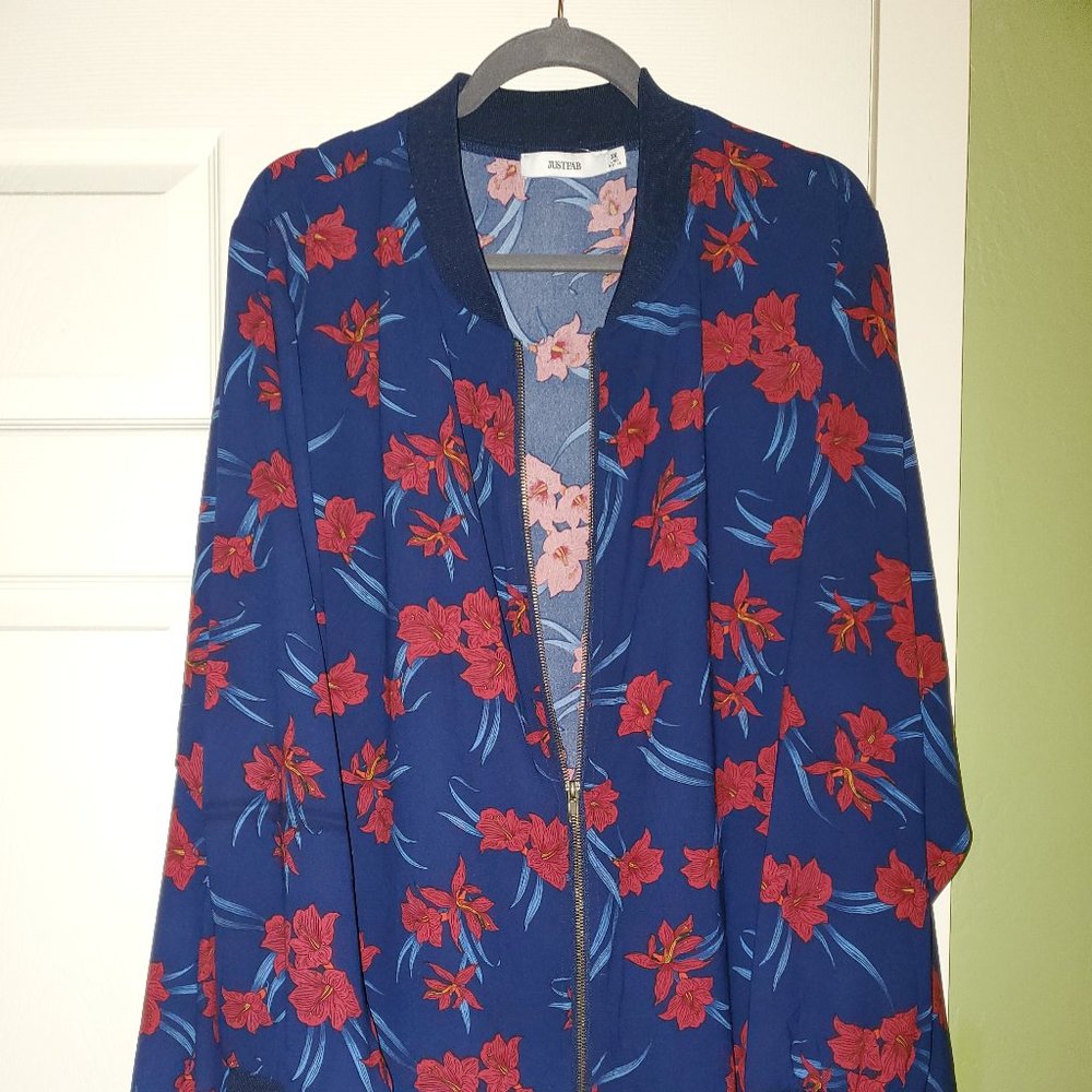JustFab Long Bomber Jacket